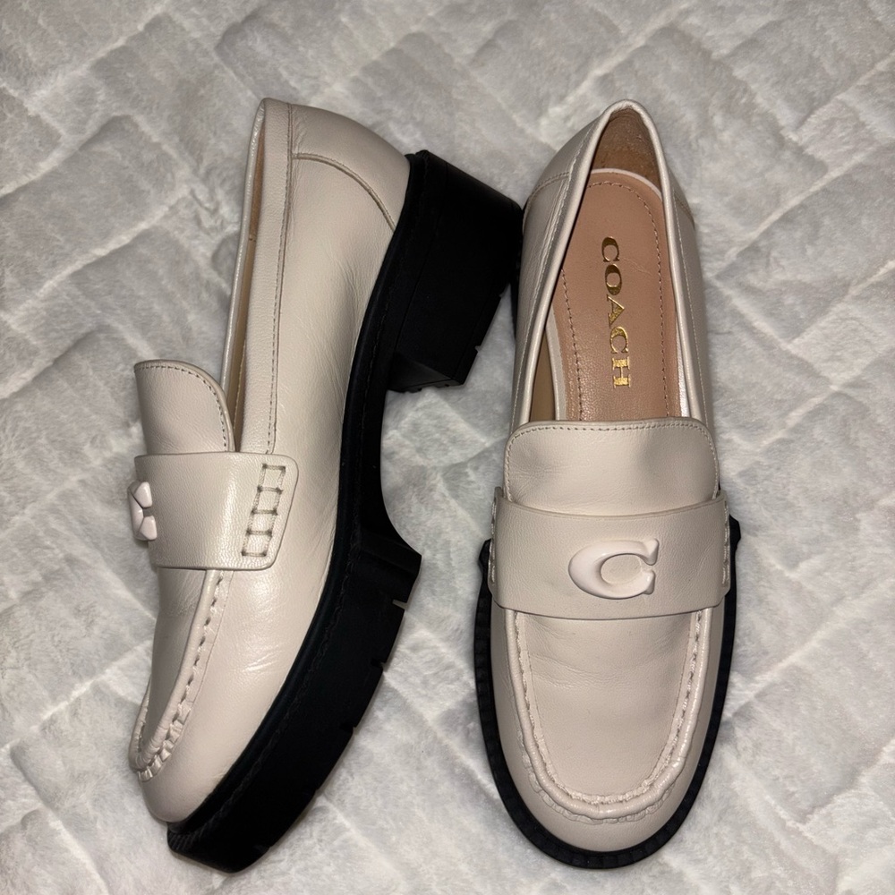 Coach Leah Loafer in Chalk color